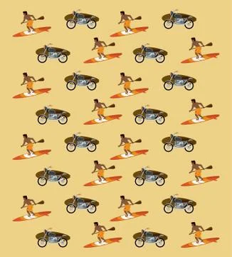 Summer beach pattern 스톡 일러스트