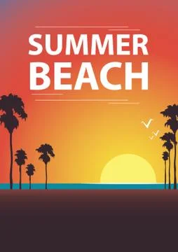 Summer Beach Poster Design Иллюстрация