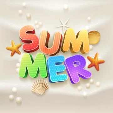 Summer on the beach sand Stock Illustration