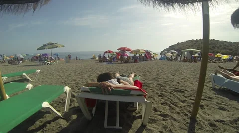 Summer beach scene Stock Footage 30571761