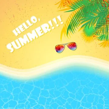 Summer beach sea background Stock Illustration