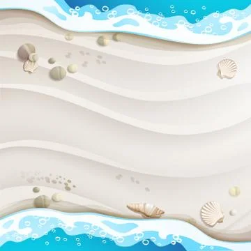 Summer beach with sea shells Stock Illustration
