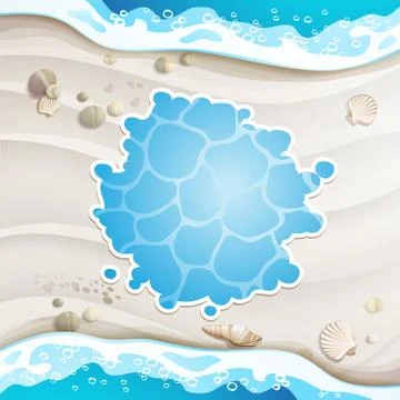 Summer beach with sea shells Stock Illustration