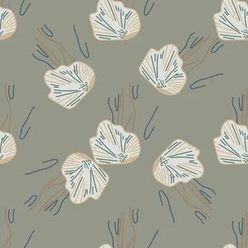 Summer beach seamless shell design with soft pastel tones. 스톡 일러스트