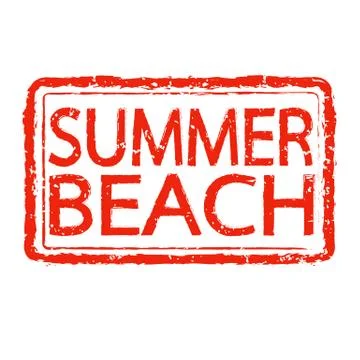 SUMMER BEACH stamp text design Illustrazione stock