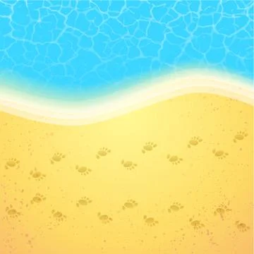 Summer beach with steps Stock Illustration