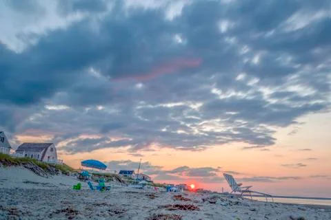 Summer beach sunset scenes from Cape Cod Stock Photos