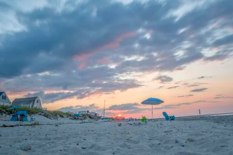 Summer beach sunset scenes from Cape Cod Stock-Fotos