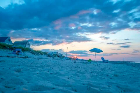 Summer beach sunset scenes from Cape Cod Stock Photos