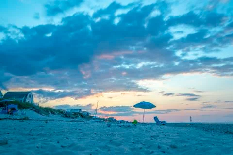 Summer beach sunset scenes from Cape Cod Stock Photos