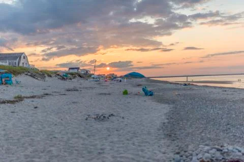 Summer beach sunset scenes from Cape Cod Stock Photos