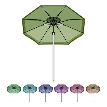 Summer beach umbrella cartoon vector graphic Stock Illustration