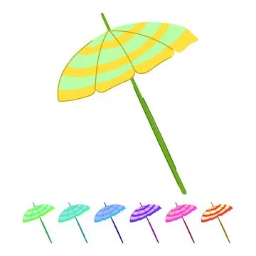 Summer beach umbrella vector cartoon graphic Stock Illustration