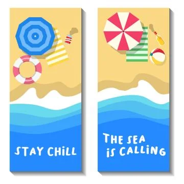 Summer Beach Vacation Banner Stock Illustration