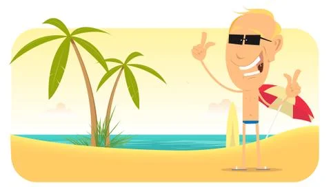 Summer beach vacations banner Illustrazione stock