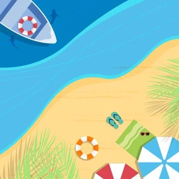 Summer beach vector background Stock Illustration