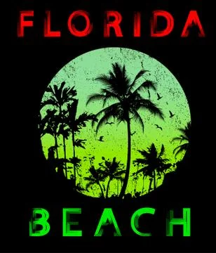 Summer beach vector background in retro style Stock Illustration