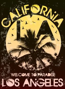 Summer beach vector background in retro style Stock Illustration