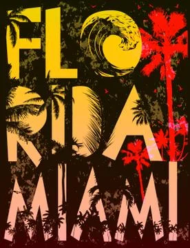 Summer beach vector background in retro style Stock Illustration