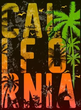 Summer beach vector background in retro style Stock Illustration