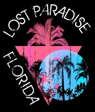 Summer beach vector background in retro style Stock Illustration