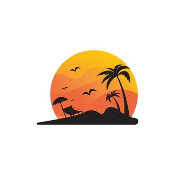 Summer beach Vector icon design illustration Stock Illustration