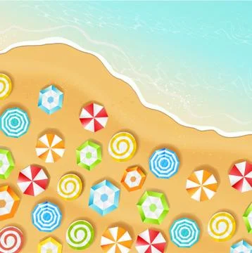 Summer beach, vector. Illustrazione stock