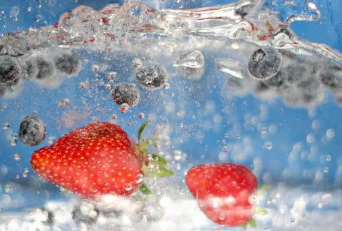 Summer Berries Plunging Stock Photos