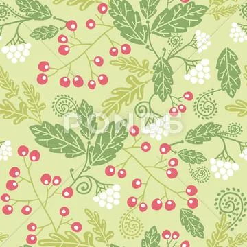 Summer berries seamless pattern background Stock Illustration