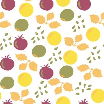 Summer berries seamless pattern in doodle style Stock Illustration