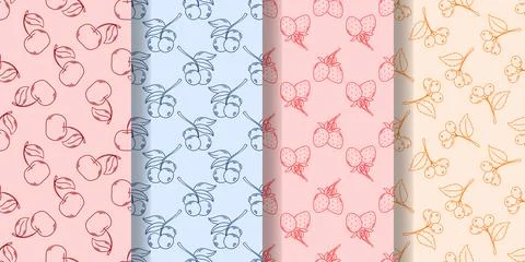 Summer berry print set Vector graphics イラスト素材
