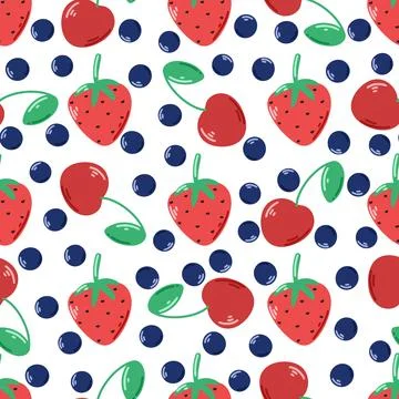 Summer berry seamless pattern Stock Illustration
