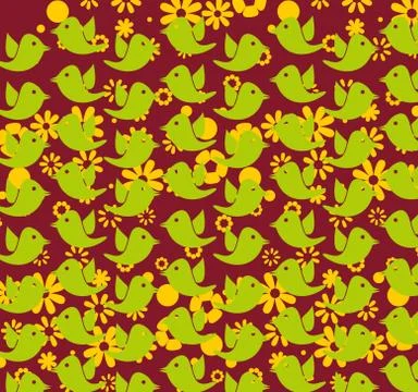 Summer birds vector art Stock Illustration