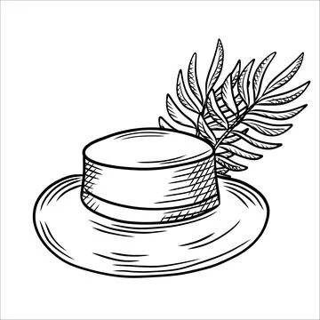 Summer black and white hand-drawn illustrations for tourism, travel, menus,.. Stock Illustration