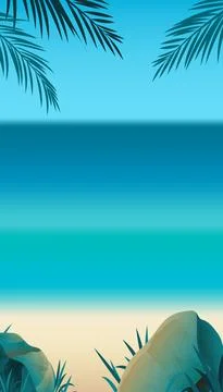 Summer blank vertical banner , template for social media, ads. Vector Summer  Stock Illustration