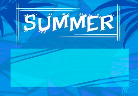 Summer (blue card) Stock Illustration