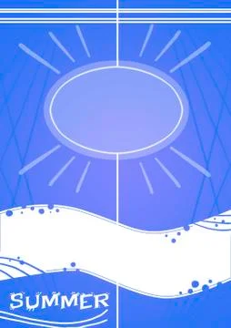 Summer blue frame Stock Illustration