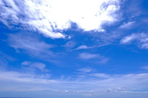 Summer blue gradient clouds soft white background clear cloudy beauty Stockfoto's