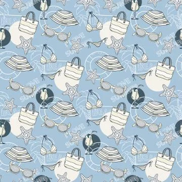 Summer  blue pattern Stock Illustration
