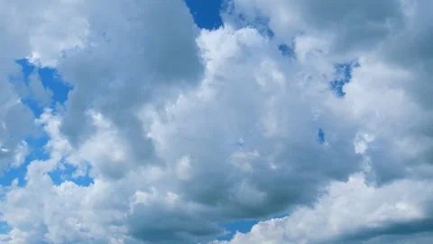 Summer Blue Sky Cloud Gradient Light White Background. Dramatic White Clouds And Stock Footage 260451356