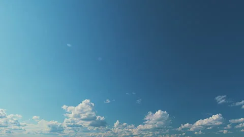 Summer Blue Sky Cloud Gradient Light White Background. Dramatic White Clouds And Stock Footage 261116733
