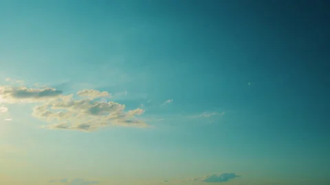 Summer Blue Sky Cloud Gradient Light White Background. Dramatic White Clouds And Stock Footage 261199135