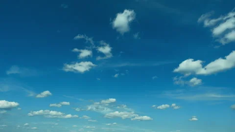 Summer Blue Sky Cloud Gradient Light White Background. Dramatic White Clouds And Stock Footage 303195931