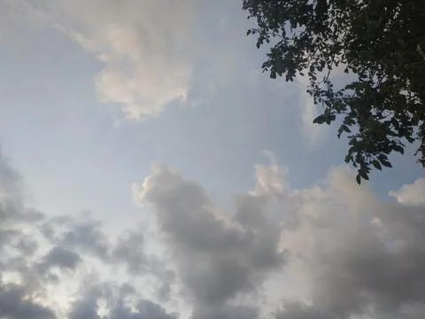 Summer blue sky cloud gradient light white background. Beauty clear cloudy in Stock Photos