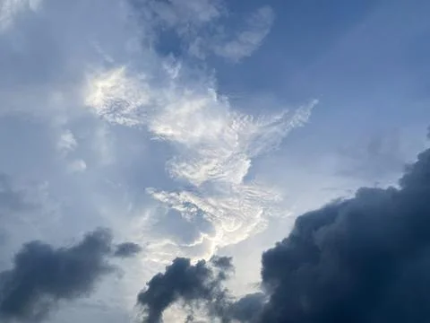 Summer blue sky cloud gradient light white background. Beauty clear cloudy .. Stock Photos