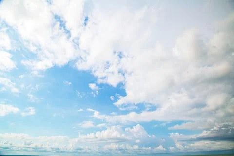 Summer blue sky cloud light gradient white background Stock Photos