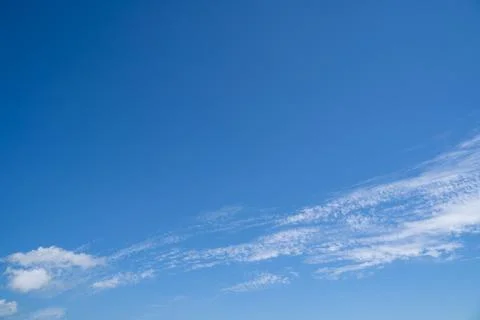 Summer blue sky clouds background. Beauty clear cloudy in sunshine calm brigh Stock Photos