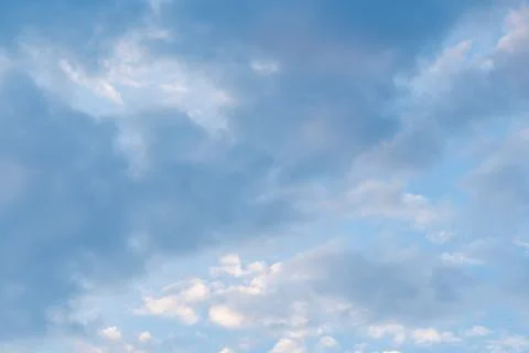 Summer blue sky clouds background. Beauty clear cloudy in sunshine calm brigh Stock Photos