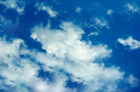In summer blue sky with clouds in the open air Foto stock