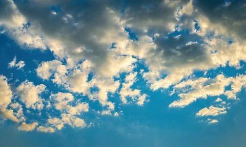 Summer Blue Sky Cloudscape Over Lake Michigan Stock Photos
